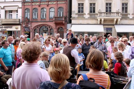 Edeka fontein op het marktplein in Minden