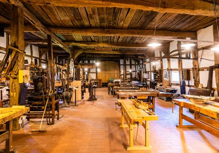 Binnenaanzicht van het Houtambachtsmuseum Gut Hiddenhausen