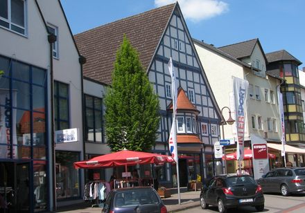 Zicht op huizen in het stadscentrum
