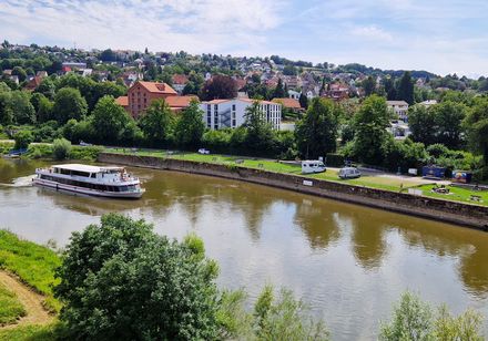 Schiffahrt auf der Weser in Vlotho