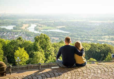 Uitzicht op het Weserlandschap bij het Kaiser Wilhelm-monument