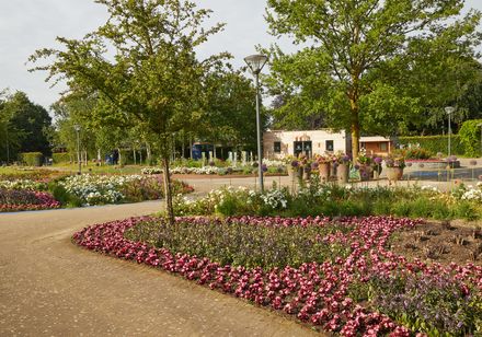 Bloembedden in het tuinexpositiepark Rietberg