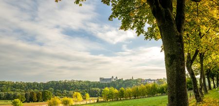 Kasteel Wewelsburg in de natuurlijke omgeving van de Paderbornse hoogvlakte
