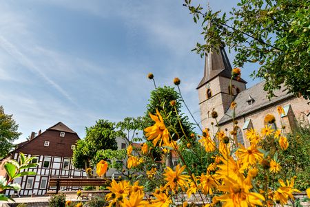 Het centrum met de kerk in Werther