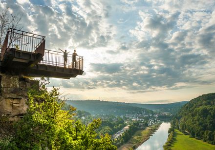 Weserlandschap met Weser Skywalk